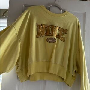 Nike Women's Light Yellow Oversized Sweatshirt